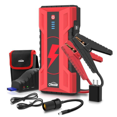 Oasser Car Jump Starter 1000A Peak 15000mAh (up to 7.0L Gas or 5.0L Diesel) 12V Auto Battery Booster Portable Power Pack with LED Flashlight Dual USB Outputs Type-C Port Fast Charge