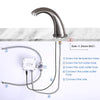 Charmingwater Automatic Sensor Touchless Bathroom Sink Faucet with Hole Cover Plate, Brushed Nickel Vanity Faucets, Hands Free Bathroom Water Tap with Control Box and Temperature Mixer