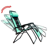 GOLDSUN Oversized Padded Zero Gravity Reclining Chair Adjustable Patio Lounge Chair with Cup Holder for Outdoor Beach Porch,Swimming Pool (Blue)