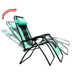 GOLDSUN Oversized Padded Zero Gravity Reclining Chair Adjustable Patio Lounge Chair with Cup Holder for Outdoor Beach Porch,Swimming Pool (Blue)