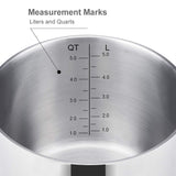 Mr Rudolf 3 Pieces 18/10 Stainless Steel Steamer Set 9.5 inch 5 Quart Sauce Pot and 5 Quart Steamer set with Glass Lid Dishwasher Safe PFOA Free