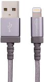 AmazonBasics Nylon Braided USB A to Lightning Compatible Cable - Apple MFi Certified - Dark Grey, 6-Foot, 10-Pack - L6LMF030-CS-R