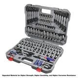 WORKPRO 164-piece Mechanics Tool Kit - Black Oxide Coating Drive Socket Set with 1/4
