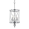 Crystal Chandelier Chrome Finish Industrial Pendant Light 3-Light,Cylinder Metal Shade