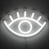 Amped & Co Eye LED Neon Light, Wall Hanging Room Decor, White, 13 x 8 inches, 7ft Clear Cord With OnOff Switch, Home Decor LED Neon Signs For Unique Rooms