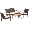 AmazonBasics 4 Piece Patio PE Rattan Wicker Sofa Set