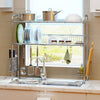 Abaft 304 Stainless Steel Over Sink Drying Rack Dish Drainer Rack&Kitchen Organizer (double Groove-double-layer)