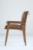 Creative Co-op Brown Leather & White Cedar Wood Chair,