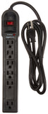 AmazonBasics 6-Outlet Surge Protector Power Cord Strip, 790 Joule, Black, 10-Pack