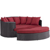 Modway Convene Wicker Rattan Outdoor Patio Daybed in Espresso Red