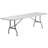 Flash Furniture 30''W x 96''L Bi-Fold Granite White Plastic Folding Table