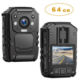 1296P HD Police Body Camera,64G Memory,CammPro Premium Portable Body Camera,Waterproof Body-Worn Camera with 2 Inch Display,Night Vision,GPS for Law Enforcement Recorder,Security Guards,Personal Use