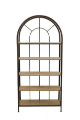 Creative Co-op Metal Framed Bookshelf with 5 Wood Shelves