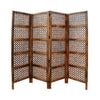 Artesia Carving Egg Jali Design Wooden Screen Room Divider Partition 4 Panel