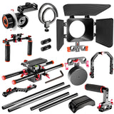 Neewer Film Movie Video Making System Kit for Canon Nikon Sony and Other DSLR Cameras Video Camcorders, Includes: C-Shaped Bracket,Handle Grip,15mm Rod,Matte Box,Follow Focus,Shoulder Rig (Red+Black)