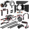 Neewer Film Movie Video Making System Kit for Canon Nikon Sony and Other DSLR Cameras Video Camcorders, Includes: C-Shaped Bracket,Handle Grip,15mm Rod,Matte Box,Follow Focus,Shoulder Rig (Red+Black)