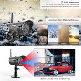 Wireless Security Camera System Outdoor (4Pcs), UNIOJO 1080P DVR with 10.1inches LCD Touch Screen Monitor, 4 HD 2.0 Megapixel Night Vision IP66 Waterproof IP Security Surveillance Cameras