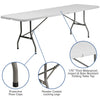 Flash Furniture 30''W x 96''L Bi-Fold Granite White Plastic Folding Table