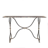 Creative Co-op Distressed Black & White Metal Table, Black