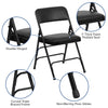 Flash Furniture 4 Pk. HERCULES Series Curved Triple Braced & Double Hinged Black Vinyl Fabric Metal Folding Chair