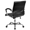 Flash Furniture Mid-Back Designer Black Leather Executive Swivel Chair with Chrome Base and Arms