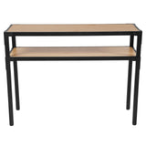 Flash Furniture Holmby Collection Knotted Pine Wood Grain Finish Console Table with Black Metal Legs