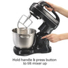 Hamilton Beach Electric Stand Mixer, 4 Quarts, 7 Speeds with Whisk, Dough Hook, Flat Beater Attachments, Splash Guard, Black (63391),