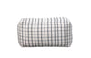 Creative Co-op Cream with Black Grid Design Cotton Blend Pouf