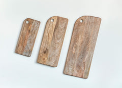 Creative Co-op Rectangle Mango Wood (Set of 3 Sizes) Cheese/Cutting Board, Brown