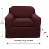 MAYTEX Pixel Ultra Soft Stretch 2 Piece Arm Chair Furniture Cover Slipcover, Wine Red