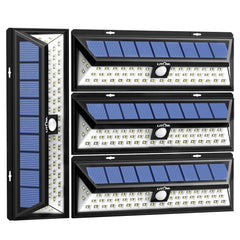 LITOM Solar Lights Outdoor, 54 LED Super Bright 270°Wide Angle Motion Sensor Lights, Wireless Waterproof Security Solar Light for Front Door, Yard, Garage, Deck, Porch, Shed, Walkway, Fence (4 Pack)