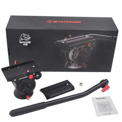 IFOOTAGE Video Tripod Head Fluid Drag Pan Head for DSLR Cameras, Camcorder, Monopod and Tripods