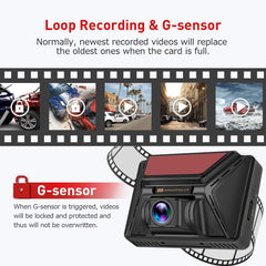 Oasser Dash Camera Car Dashcam FHD 2880-2160P 3.0inch LCD Dashboard Camera Recorder with GPS WiFi Parking Mode Support for Sony IMX335 Video Sensor 128G Max G-Sensor WDR Loop Recording