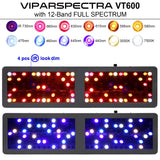 VIPARSPECTRA Timer Control Series VT600 600W LED Grow Light - Dimmable Veg/Bloom Channels 12-Band Full Spectrum for Indoor Plants