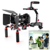 Neewer Film Movie Video Making System Kit for Canon Nikon Sony and Other DSLR Cameras Video Camcorders, Includes: C-Shaped Bracket,Handle Grip,15mm Rod,Matte Box,Follow Focus,Shoulder Rig (Red+Black)