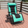 GOLDSUN Oversized Padded Zero Gravity Reclining Chair Adjustable Patio Lounge Chair with Cup Holder for Outdoor Beach Porch,Swimming Pool (Blue)