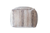 Creative Co-op White, Brown & Black Square Cotton Chindi Pouf, Brown