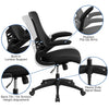 Flash Furniture Mid-Back Black Mesh Swivel Task Chair with Flip-Up Arms