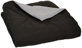 AmazonBasics Reversible Microfiber Comforter Blanket - Pack of 4, Full or Queen, Black