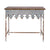 Creative Co-op DA2068 Metal Scalloped Edge Table with Wood Top, Distressed Zinc