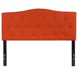 Flash Furniture Cambridge Tufted Upholstered Full Size Headboard in Orange Fabric