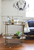 Creative Co-op Gold 2 Tier Metal Bar Cart on Casters