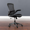 Flash Furniture Mid-Back Black Mesh Swivel Task Chair with Flip-Up Arms