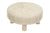 Creative Co-op Wood and Cotton Knit Round Ottoman Stool, Off- Off-White