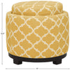 Ravenna Home Morrocan Storage Ottoman with Tray - 19 Inch, Yellow and Cream