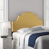 Ravenna Home Trellis Pattern Upholstered Headboard - Queen, 61.6 Inch, Yellow and Cream
