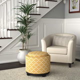 Ravenna Home Morrocan Storage Ottoman with Tray - 19 Inch, Yellow and Cream