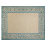 Gertmenian 21601 Furman Outdoor Rug Patio Area Carpet, 9' x 13' X Large, Abstract Border Aqua