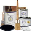 Retique It RFP-DSKit-MidnightBlack by Renaissance Chalk Finish Paint, Deluxe Starter Kit, Midnight Black 16, 32 Ounces