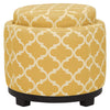 Ravenna Home Morrocan Storage Ottoman with Tray - 19 Inch, Yellow and Cream